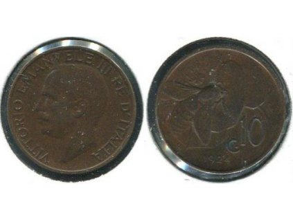 ITÁLIE. 10 centesimi 1924.