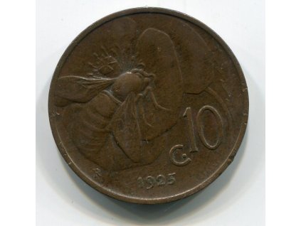 ITÁLIE. 10 centesimi 1925.
