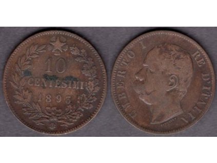 ITÁLIE. 10 centesimi 1893/BI.