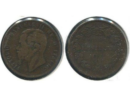 ITÁLIE. 10 centesimi 1866/H (Birmingham).