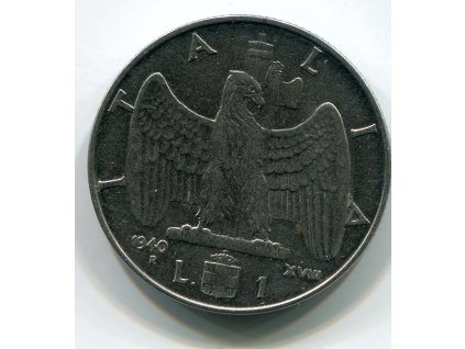ITÁLIE. 1 lira 1940/nemagnet.