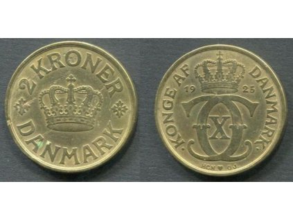 DÁNSKO. 2 kroner 1925. KM-825.1