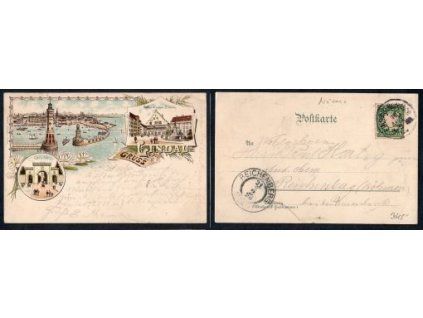 Lindau. Landthor, Rathhaus u. neuer Brunner. 1896.