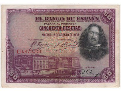 ŠPANĚLSKO. 50 pesetas 1928. Série C0.