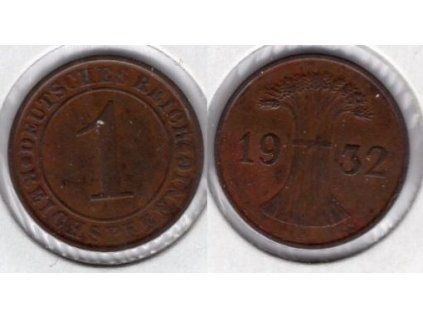 NĚMECKO. 1 Reichspfennig 1932/A.