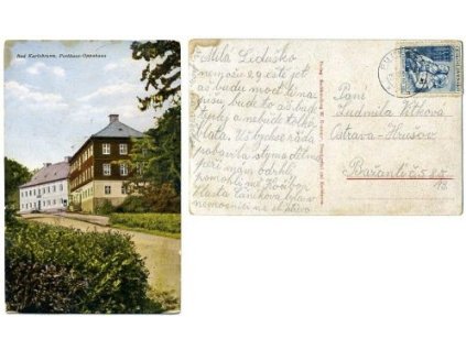KARLOVA STUDÁNKA / Karlsbrunn. Posthaus-Oppahaus.