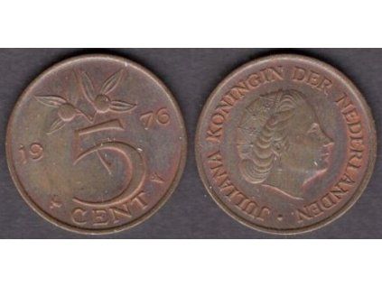 NIZOZEMÍ. 5 cents 1976. KM-181