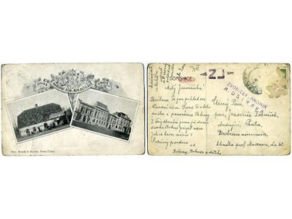 MORAVSKÁ OSTRAVA. Národní dům. 1893 - 1903. Bílý papír.