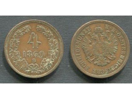 František Josef I. 4 Kreuzer 1860/B.