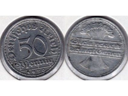 NĚMECKO. 50 Pfennig 1920/A.