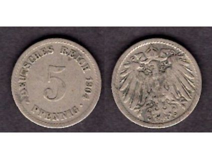 NĚMECKO. 5 Pfennig 1904/A.