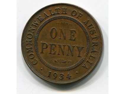 AUSTRÁLIE. 1 penny 1934.
