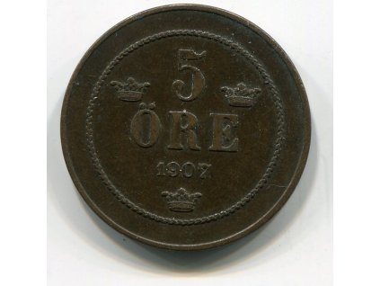 ŠVÉDSKO. 5 öre 1907.