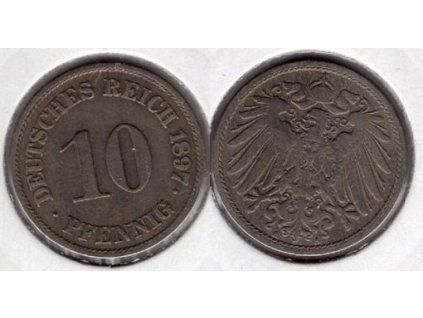 NĚMECKO. 10 Pfennig 1897/A.