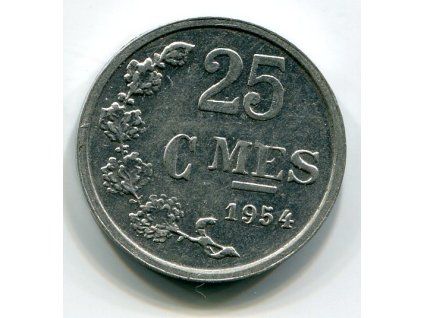 LUCEMBURSKO. 25 centimes 1954.
