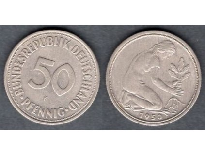 NĚMECKO. 50 Pfennig 1950/F.