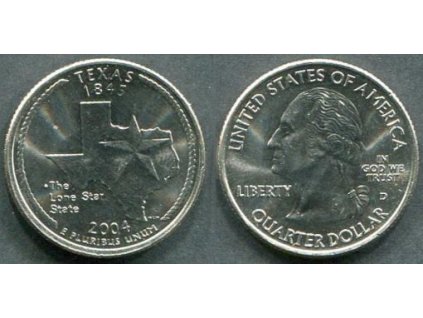 USA. 1/4 dollar 2004/D. Texas.