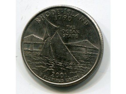 USA. 1/4 dollar 2001/P. Rhode Island.