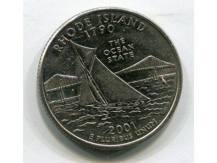 USA. 1/4 dollar 2001/D. Rhode Island.