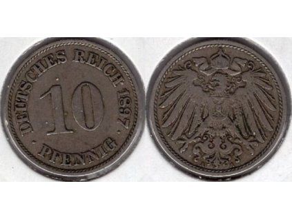 NĚMECKO. 10 Pfennig 1897/A.