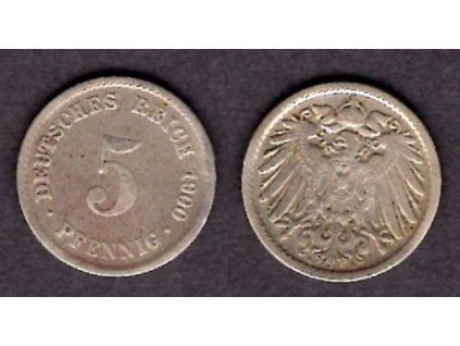NĚMECKO. 5 Pfennig 1900/A.