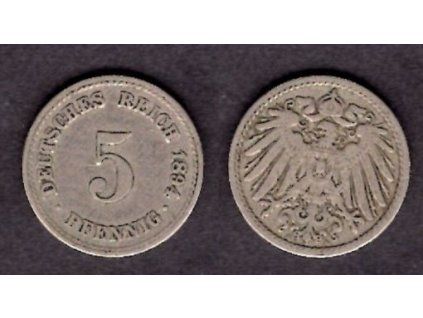 NĚMECKO. 5 Pfennig 1894/A.