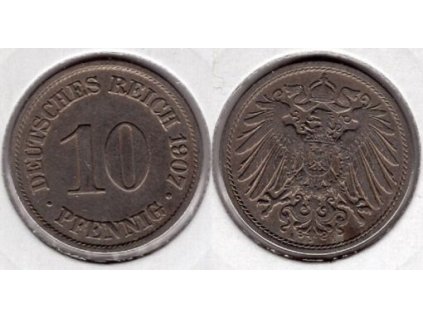NĚMECKO. 10 Pfennig 1907/A.