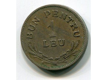 RUMUNSKO. 1 leu 1924, b.zn. KM-46