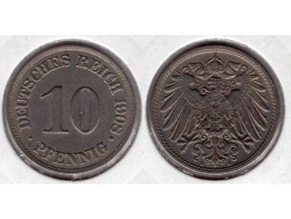 NĚMECKO. 10 Pfennig 1908/A.