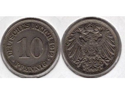 NĚMECKO. 10 Pfennig 1912/E.