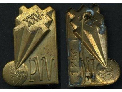 Pražské vzorkové veletrhy - 25. Plechový odznak. Číslo 1756.