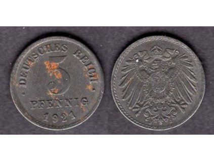 NĚMECKO. 5 Pfennig 1921/J.