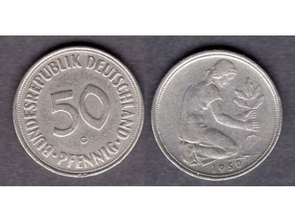 NĚMECKO. 50 Pfennig 1950/G.