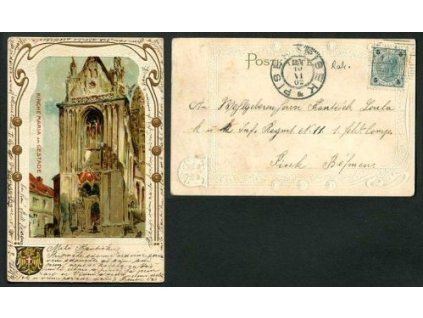 WIEN. Kirche Maria am Gestade.  1902. Plastická pohlednice.