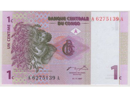 KONGO. 1 centime 1997.