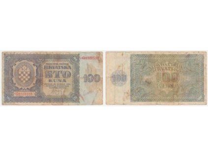 CHORVATSKO. 100 kuna 1941. Série Q. Barac H 257.