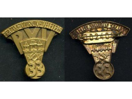 Pražské vzorkové veletrhy - 33. Plechový odznak. Číslo 2406.
