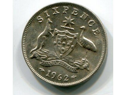AUSTRÁLIE. 6 pence 1962. Ag.
