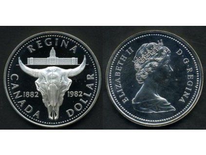 KANADA. 1 dollar 1982. Regina. Ag. PROOF.