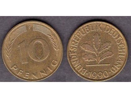 NĚMECKO. 10 pfennig 1990/F.
