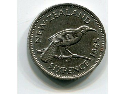 NOVÝ ZÉLAND. 6 Pence 1965.