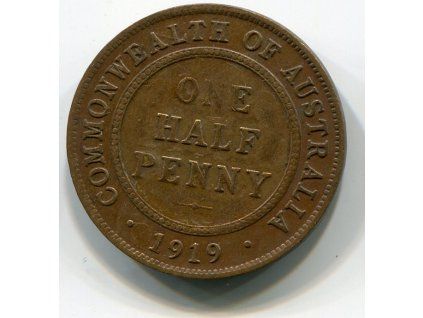 AUSTRÁLIE. 1/2 penny 1919.
