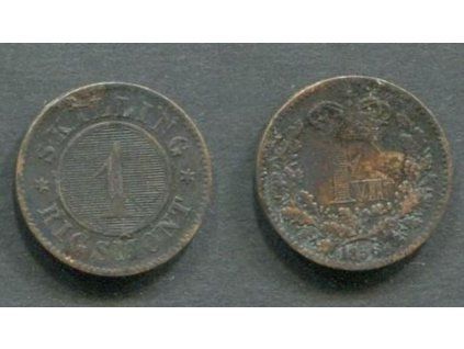 DÁNSKO. 1 skilling 1856. KM-763