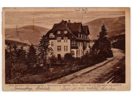 KARPACZ / Ober-Krummhübel in Riesengebirge. Haus Giersdorf. 1923.