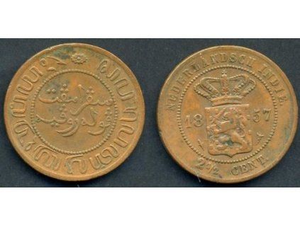 Nizozemská Indie. 2 1/2 cent 1857.