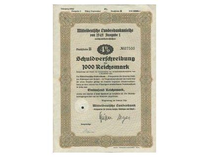 NĚMECKO. Mitteldeutsche Landesbank. Magdeburg 1942.