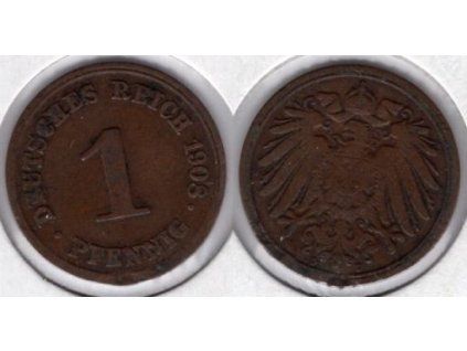 NĚMECKO. 1 Pfennig 1908/D.