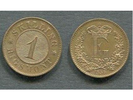 DÁNSKO. 1 skilling 1856.