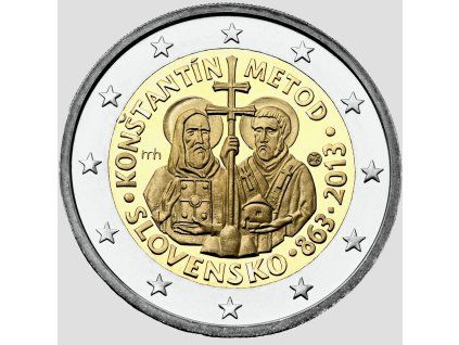 SLOVENSKO. 2 euro 2013. Konstantín a Metod.