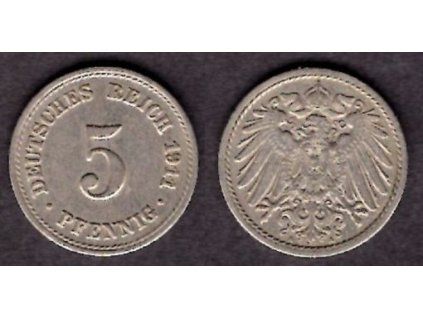 NĚMECKO. 5 Pfennig 1911/A.